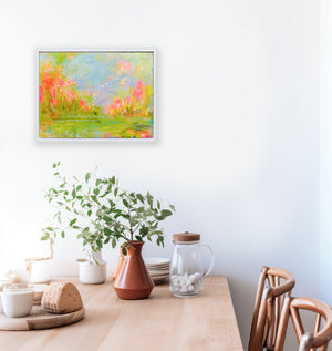 By My Side Tulip Fields | Framed painting on Cradled Board