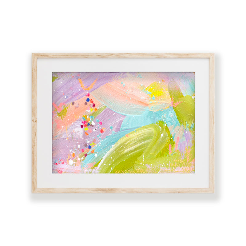 Frosted Lime Paloma | Abstract Painting on Paper