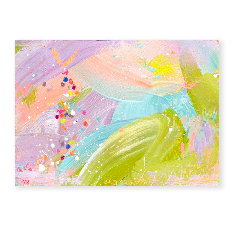 Frosted Lime Paloma | Abstract Painting on Paper