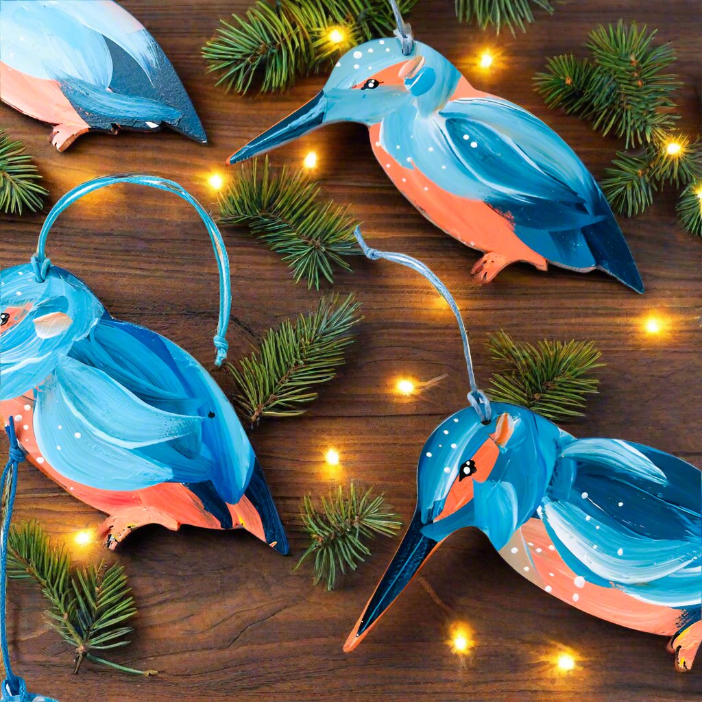 Original Blue Kingfisher Tree Ornament