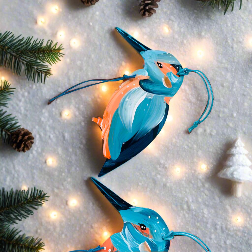 Original Blue Kingfisher Tree Ornament