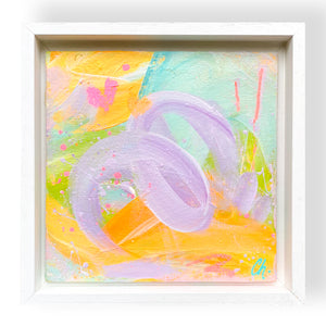 Candied Oranges with Blackberry Swirl | Framed Acrylic Painting on Canvas Board