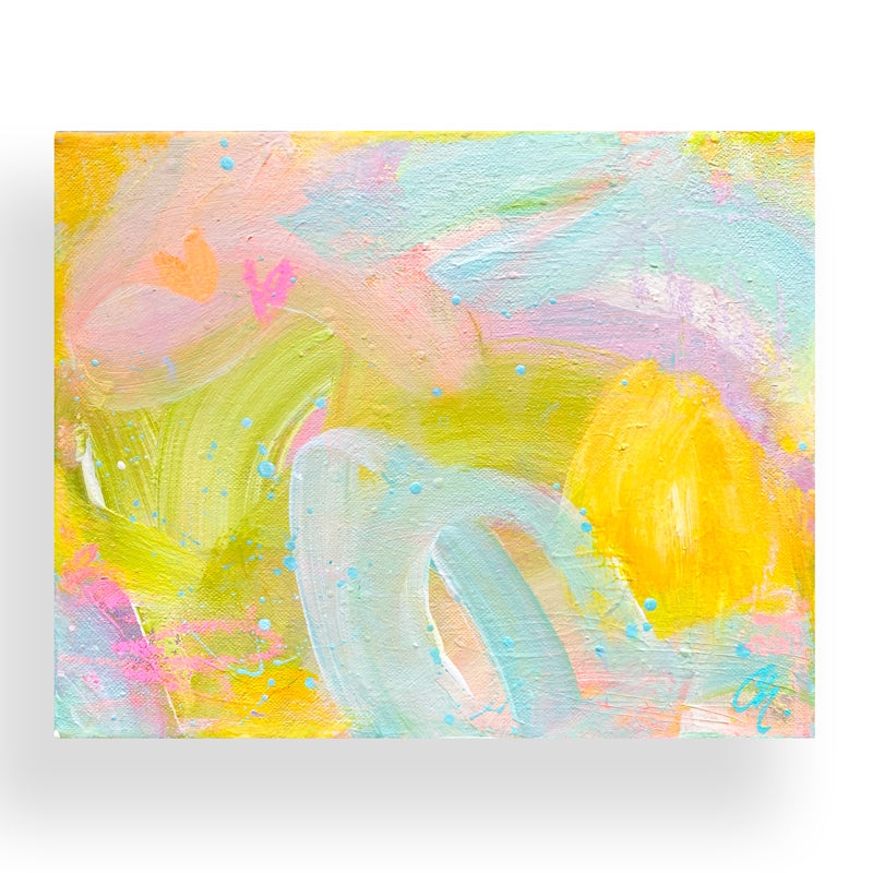 Sherbet Dip with Strawberry Milkshake | Framed Acrylic Painting on Canvas