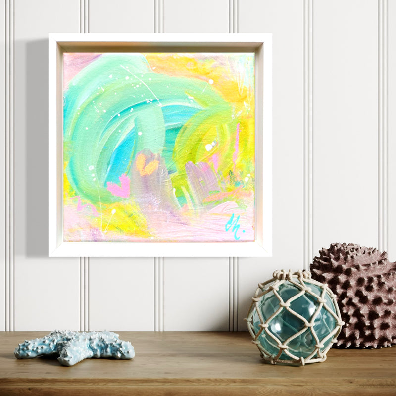 Peppermint Schnapps with Sugar Plum Frosting | Framed Acrylic Painting on Canvas