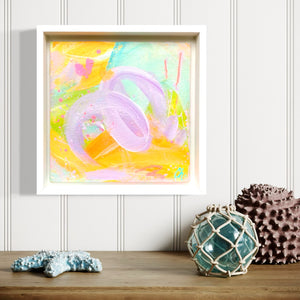 Candied Oranges with Blackberry Swirl | Framed Acrylic Painting on Canvas Board