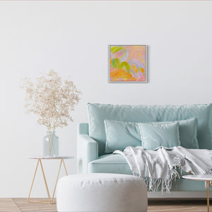 Peach Bellini with Lavender Sorbet | Framed Acrylic Painting on Canvas