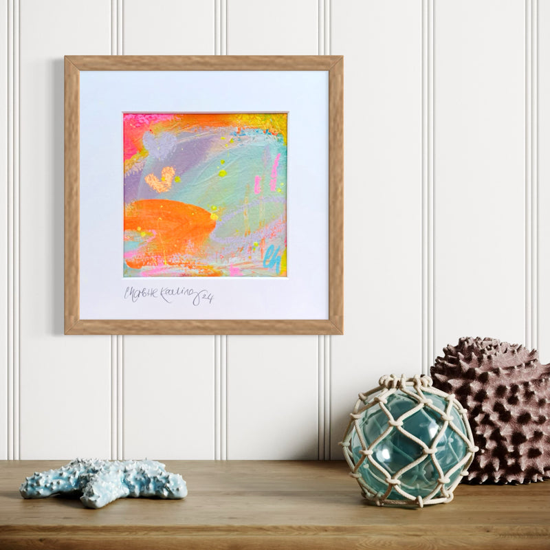 Fizzy Orangeade with Tutti Frutti Straws | Abstract Painting on Paper