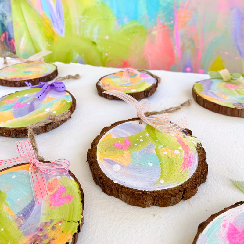 Sugar and Spice Wood Slice Ornaments