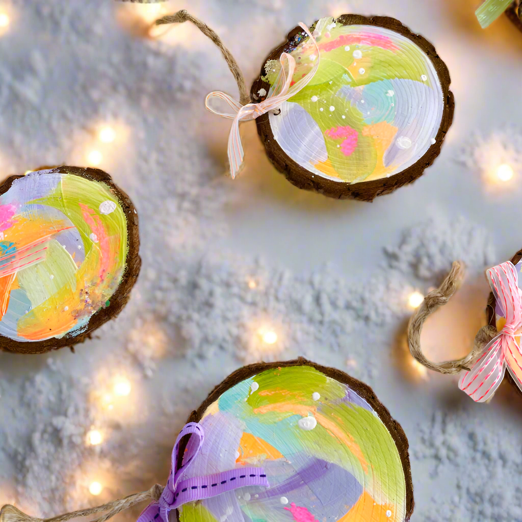 Sugar and Spice Wood Slice Ornaments