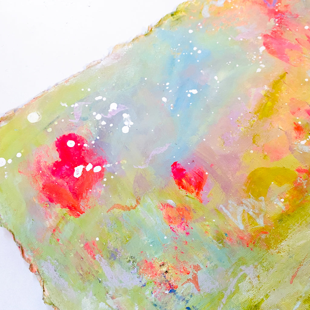 Whispers of Spring | Framed Floral Abstract on Watercolour Paper