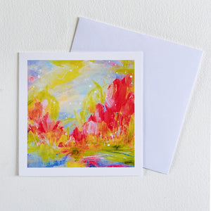 4 Pack Cards Flourish | Floral Abstract Blank Greetings Card