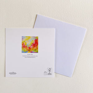 4 Pack Cards Flourish | Floral Abstract Blank Greetings Card