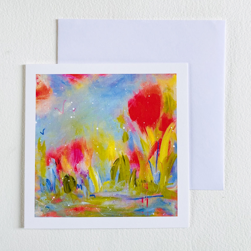 Card Meadow's Bloom | Floral Abstract Blank Greetings Card