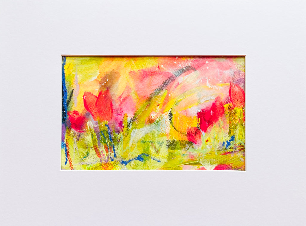 Spring Blooms III | Floral Abstract on Watercolour Paper