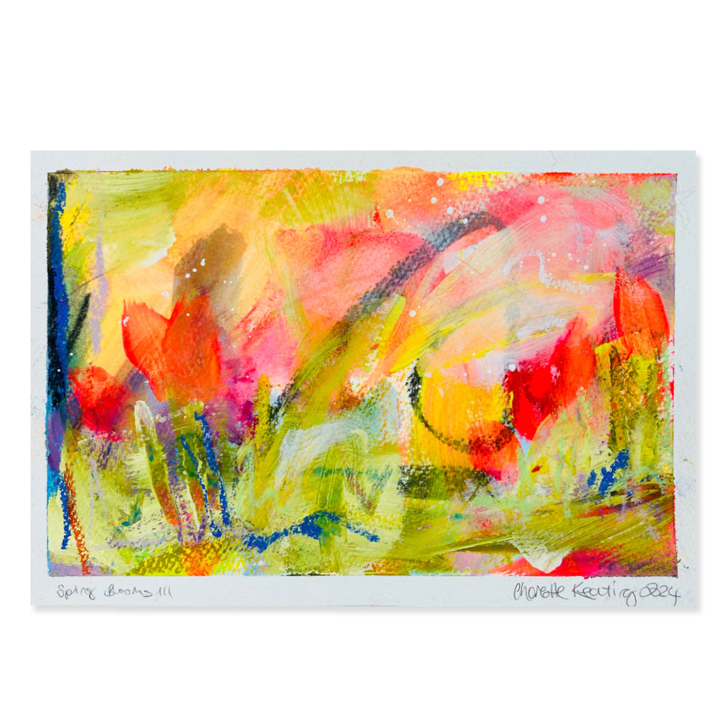 Spring Blooms III | Floral Abstract on Watercolour Paper