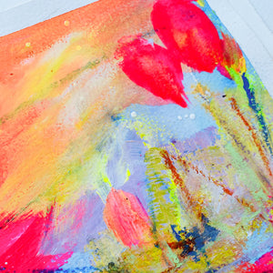 Spring Blooms II | Floral Abstract on Watercolour Paper