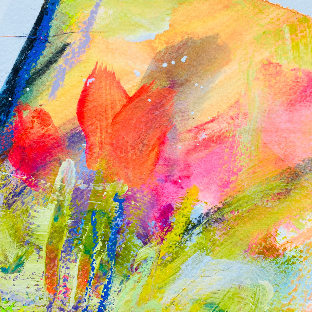 Spring Blooms III | Floral Abstract on Watercolour Paper